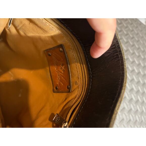 Patricia Nash Coin Venezia Crossbody Black Leather Bag Purse - Picture 7 of 11